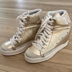 Elegant Metallic High-Top Sneakers